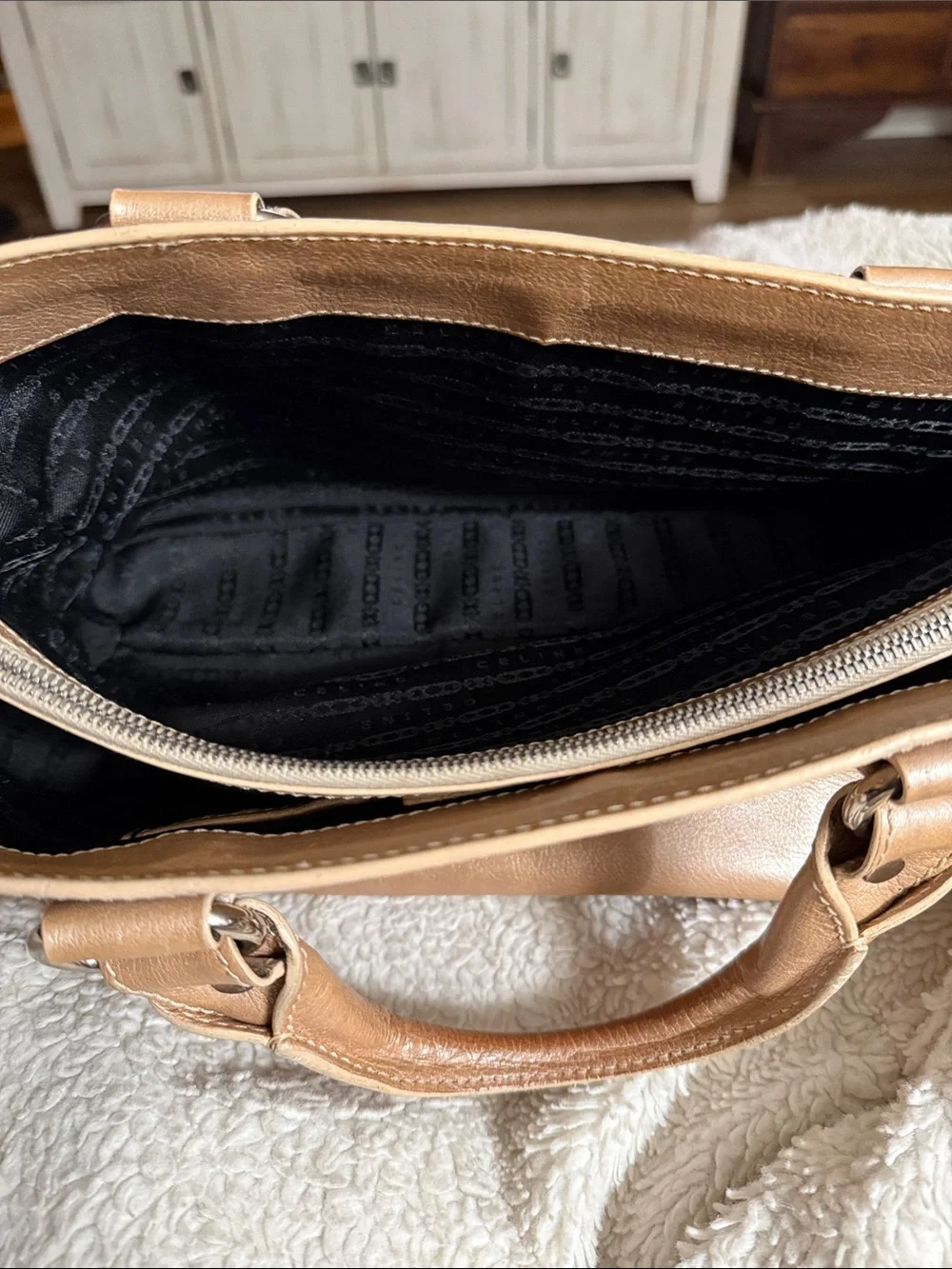 Celine Genuine Leather Top-Handle Women’s Bag in Light Brown